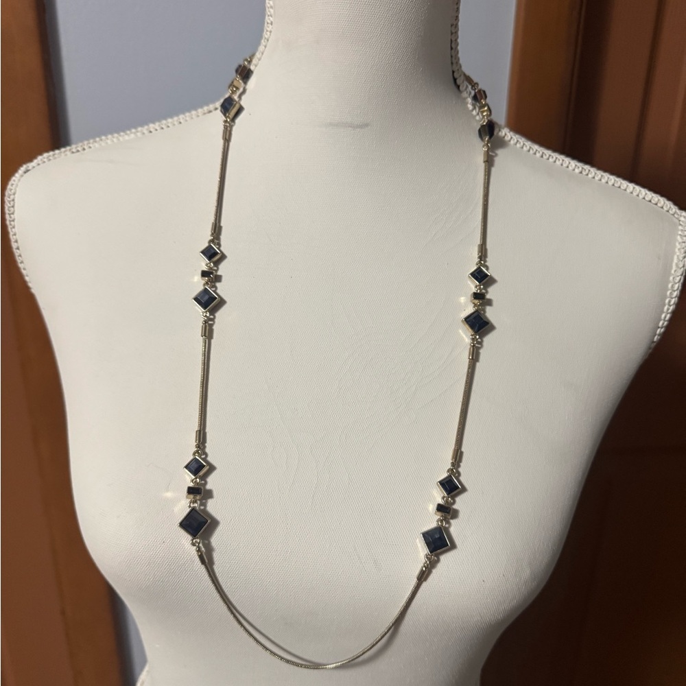 Ann Taylor Gold and Black Geometric Necklace